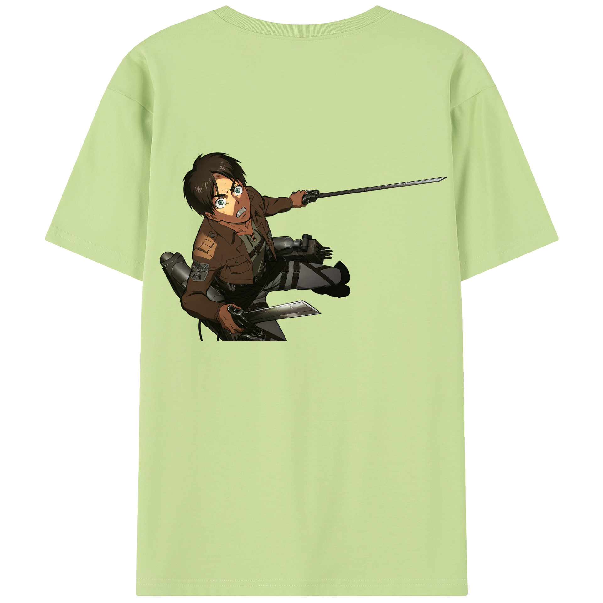 （画像用） 進撃の巨人 エレン･イェーガー Attack on Titan Eren Jäger 綿100％半袖Tシャツ（背面プリント）